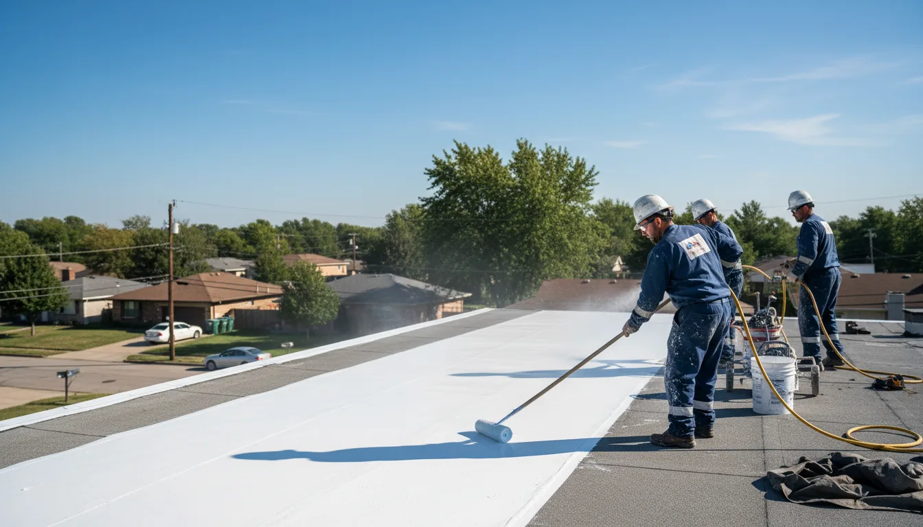 Commercial roof coating in Mathis, TX near me